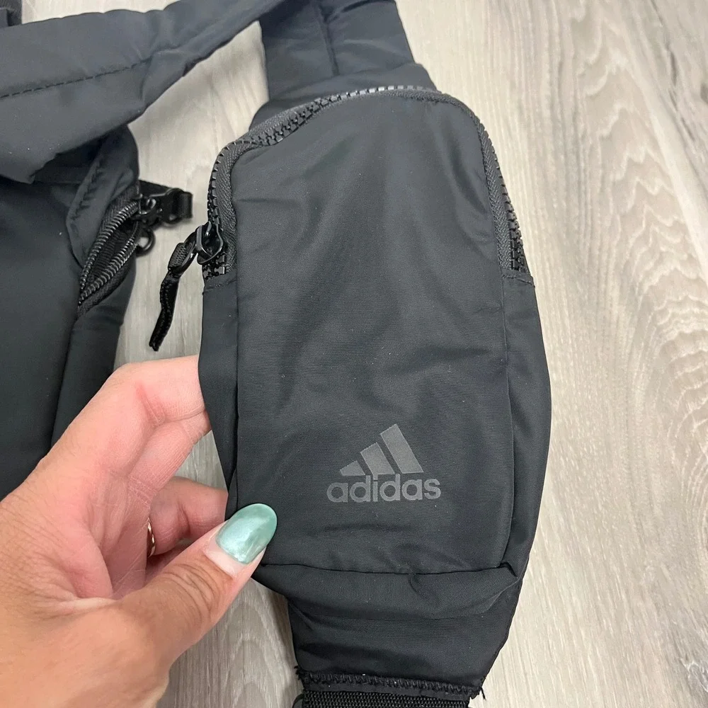 Adidas Black Recycled Polyester Crossbody Sling Backpack Bag in OS
